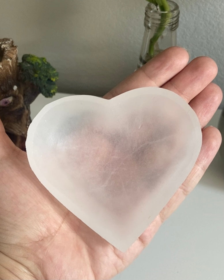 Selenite Heart Bowls