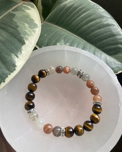 Tigers Eye and Moonstone Bracelet