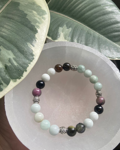 Burma Jade and Tourmaline Bracelet