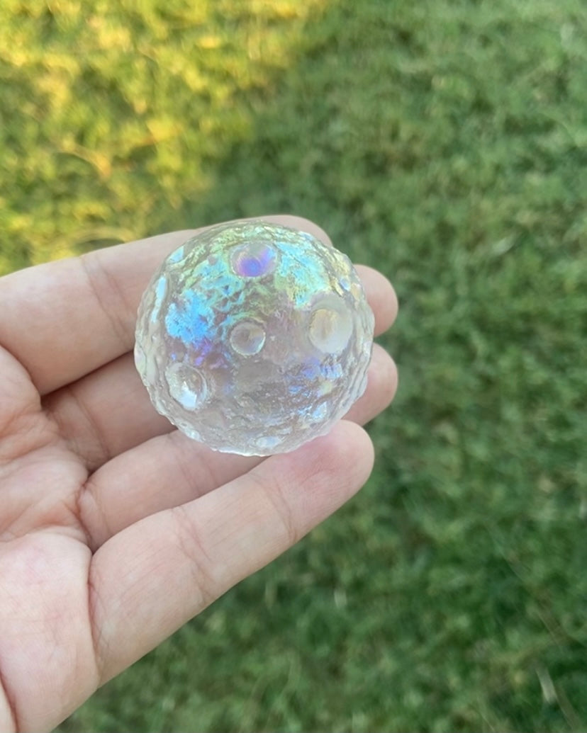 Aura Quartz Moon Sphere