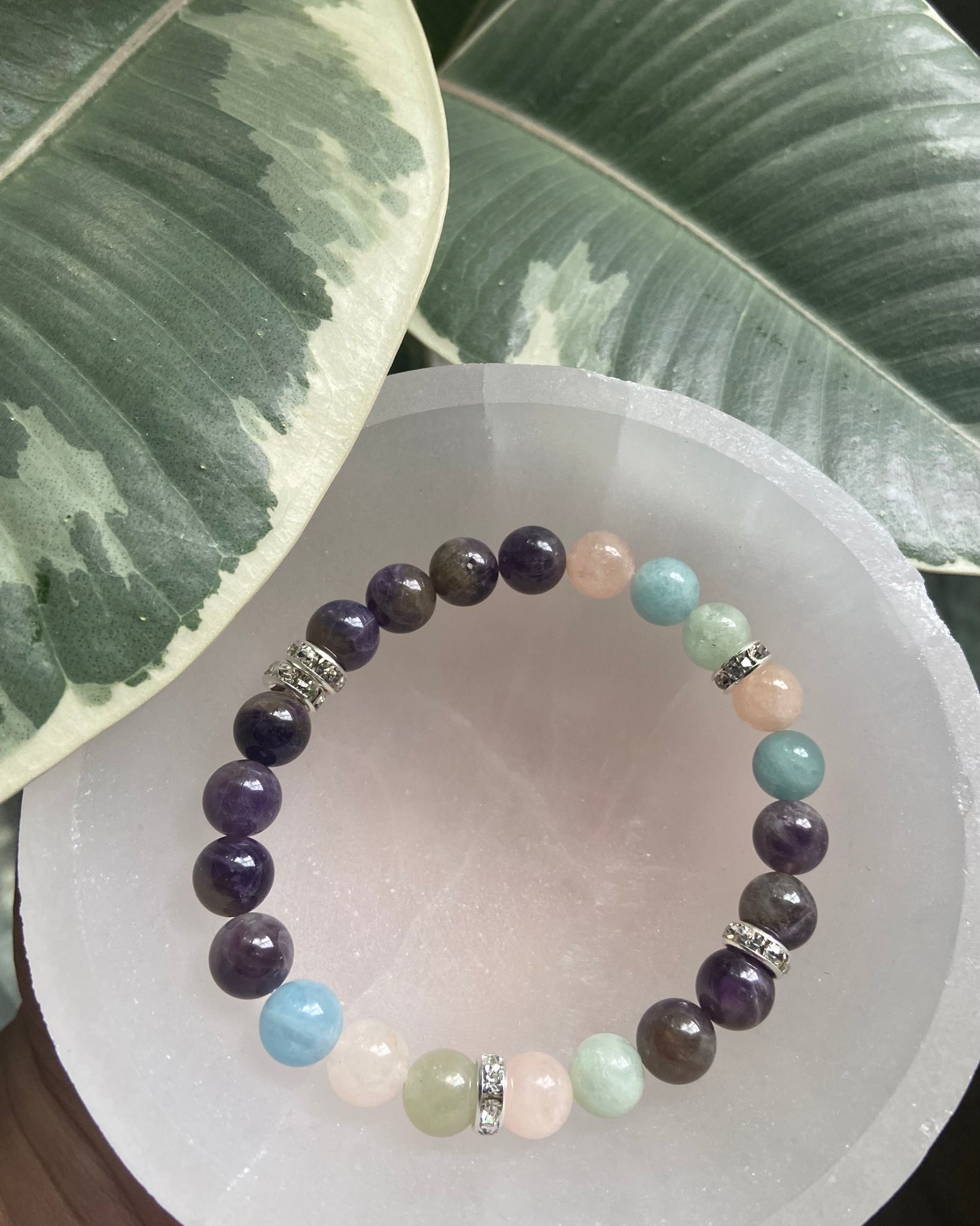 Amethyst, Aquamarine and Morganite Bracelet