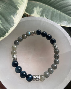 Labradorite and Blue Tigers Eye Bracelet