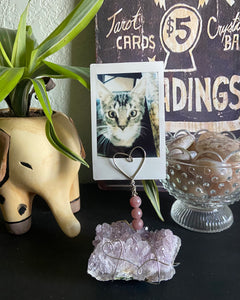 Amethyst Cluster Photo Stand .