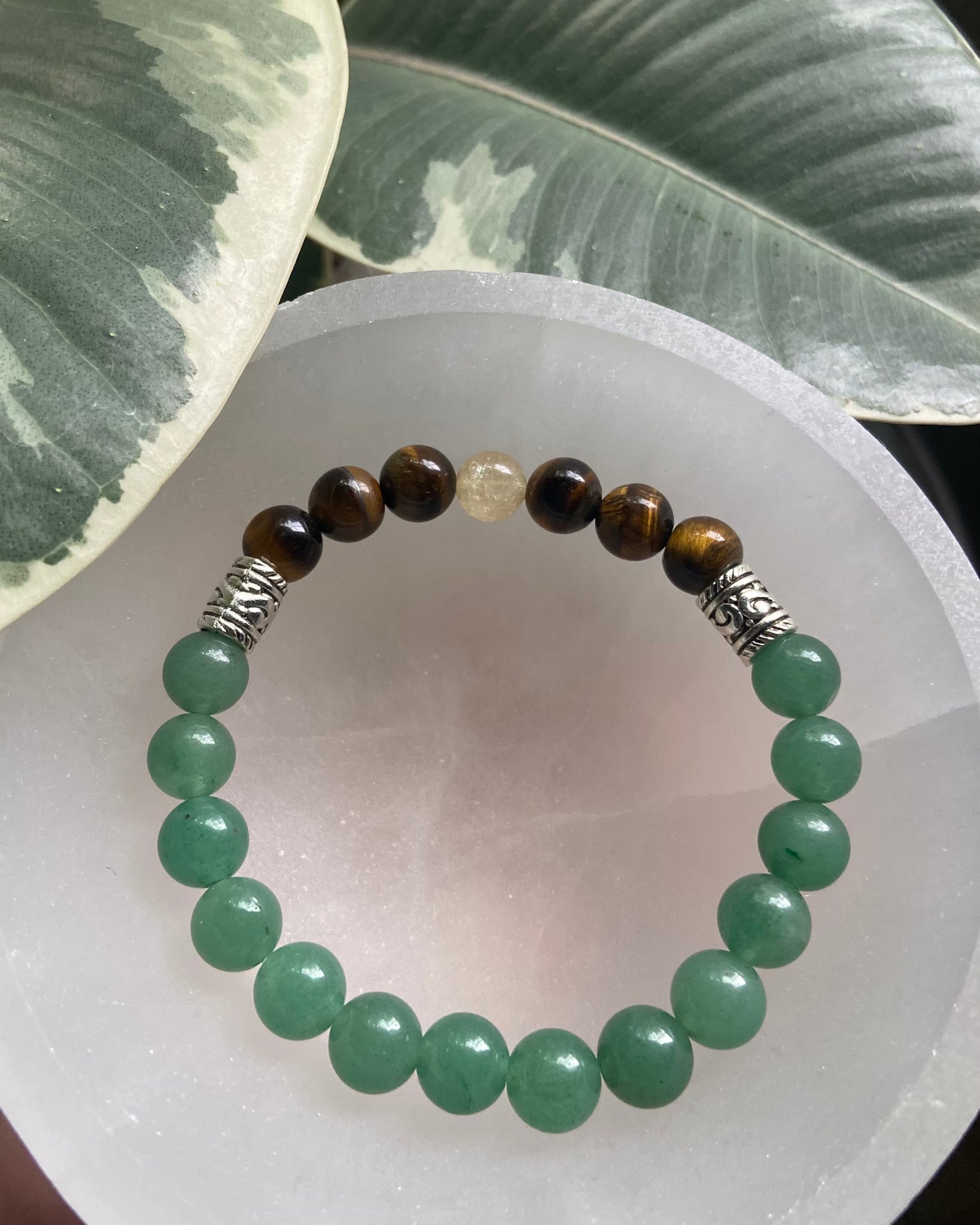 Green Aventurine, Citrine, and Tigers Eye Bracelet