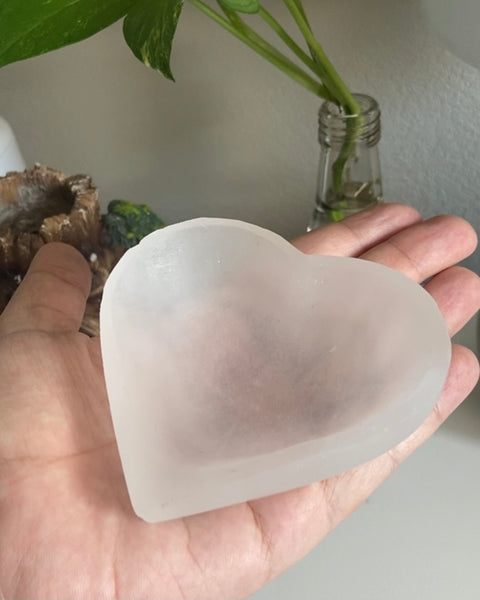 Selenite Heart Bowls