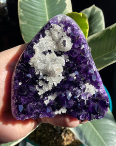 Amethyst With Calcite Cluster