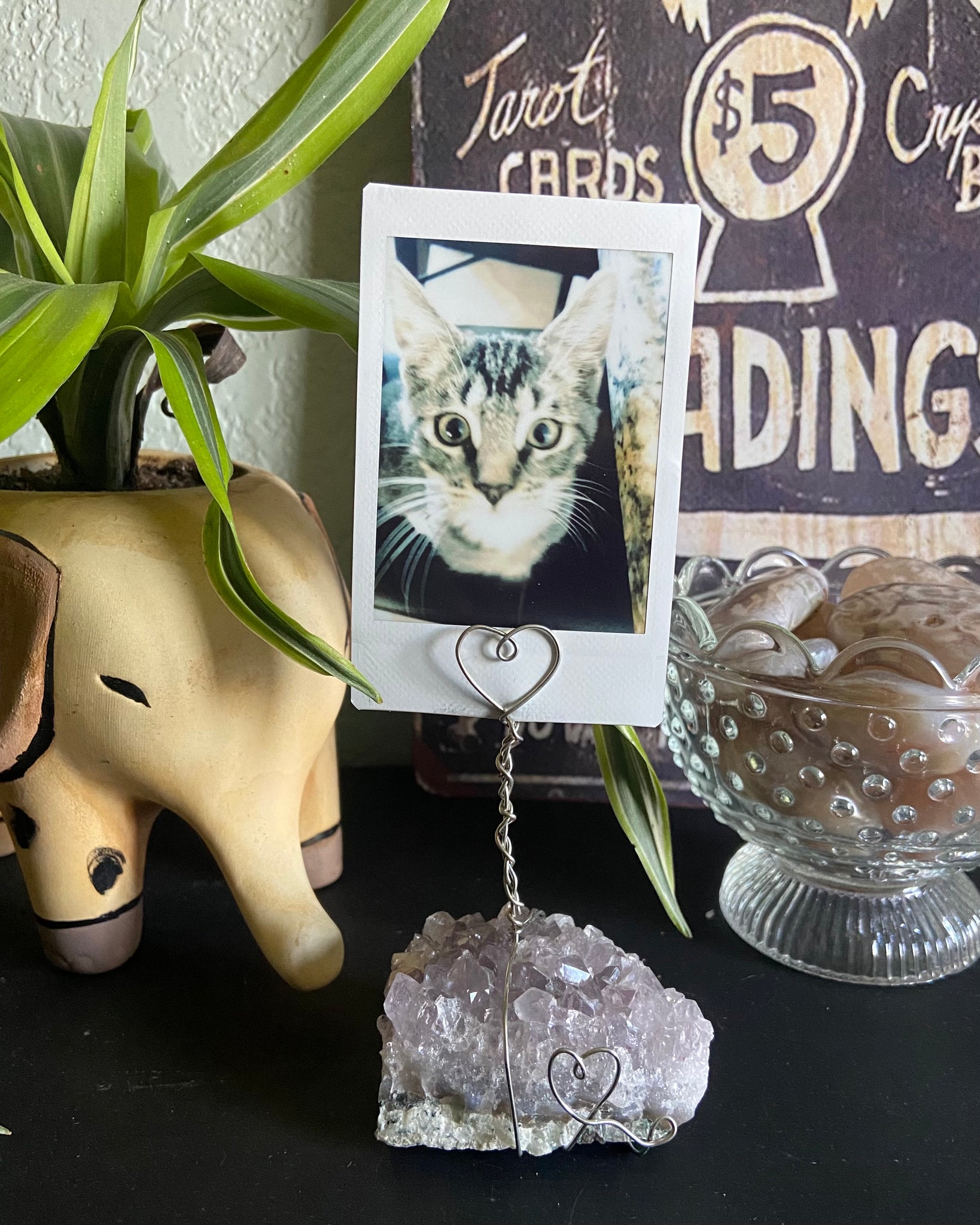 Amethyst Cluster Photo Stand