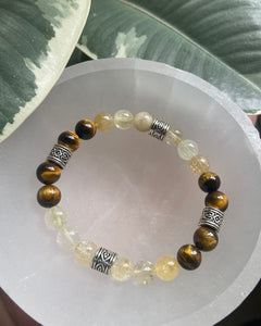 Tigers Eye and Citrine Bracelet